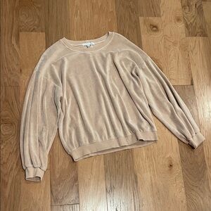 Young Fabulous & Broke Blush Velvet Sweatshirt